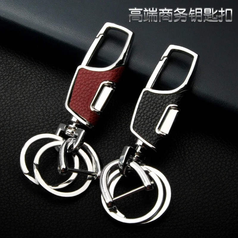 Trendy Creative Keychain for Men, Business Car Key Holder, Waist-Style Hanging Buckle, High-End Double Ring Keychain