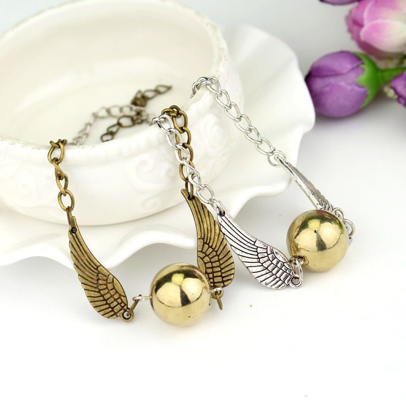 Cross-Border Golden Snitch Bracelet Harry Potter Men's and Women's Hourglass Necklace Movie Peripheral Alloy Retro Jewelry Gift