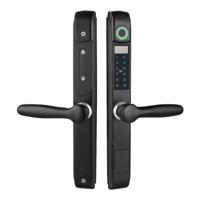 Kebei escudo impermeable al aire libre roto puente de aluminio cerradura de huellas dactilares KFC puerta corredera cerradura electrónica estrecha puerta corredera cerradura inteligente