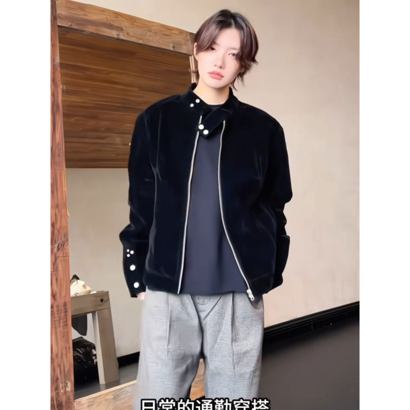现货网络图慎用【EME】摩登年代复古绒皮夹克外套JK78089特570|undefined