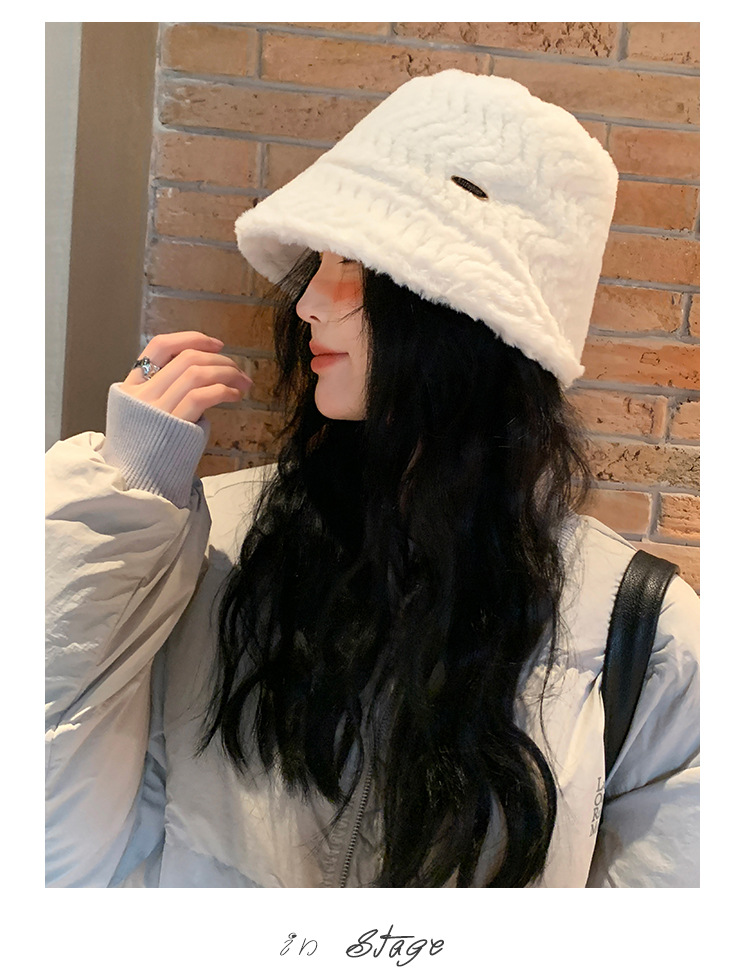 Cappello a secchiello in peluche per donna cappello invernale_voghion.com