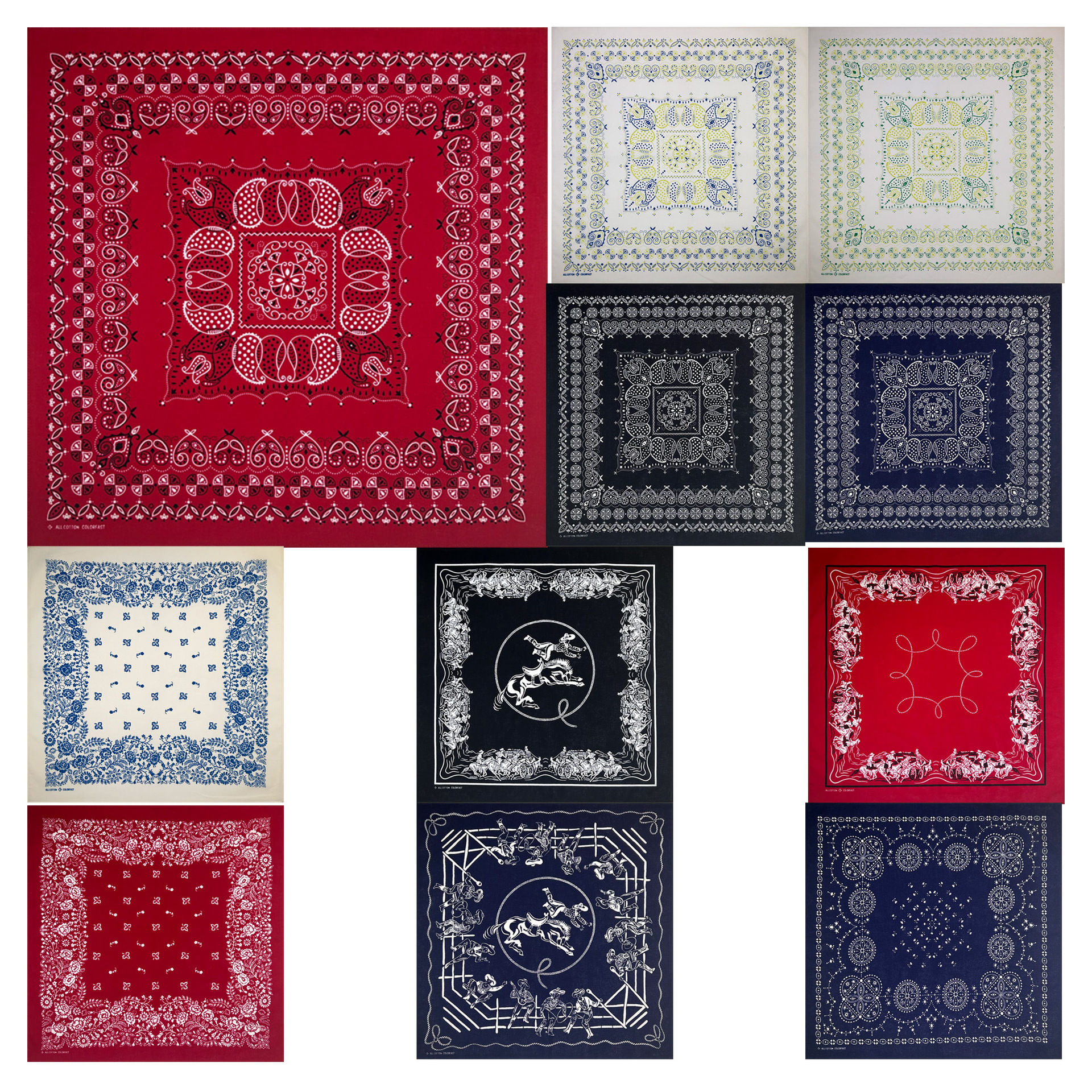 Cotton 55X55Cm American Retro Printed Square Scarf Outdoor Cycling Neck Scarf Face Towel Paisley Street Dance Headscarf