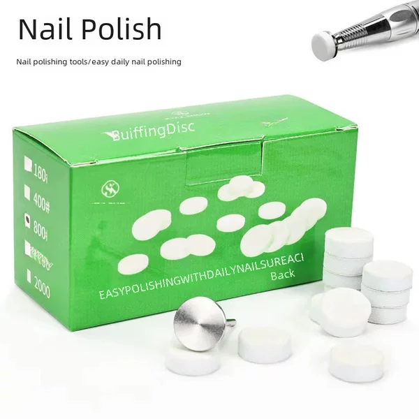 Cross-border New Nail Art Boxed 50 Pieces Polishing Sand Sheet 15mm Polishing Sand Sheet Polishing Tool suit