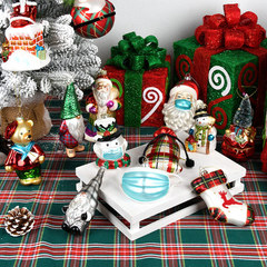 クリスマス装飾品彩色ガラス吊り飾り義父雪だるまクリスマス靴下熊吊り飾りクリスマスツリー装飾部品