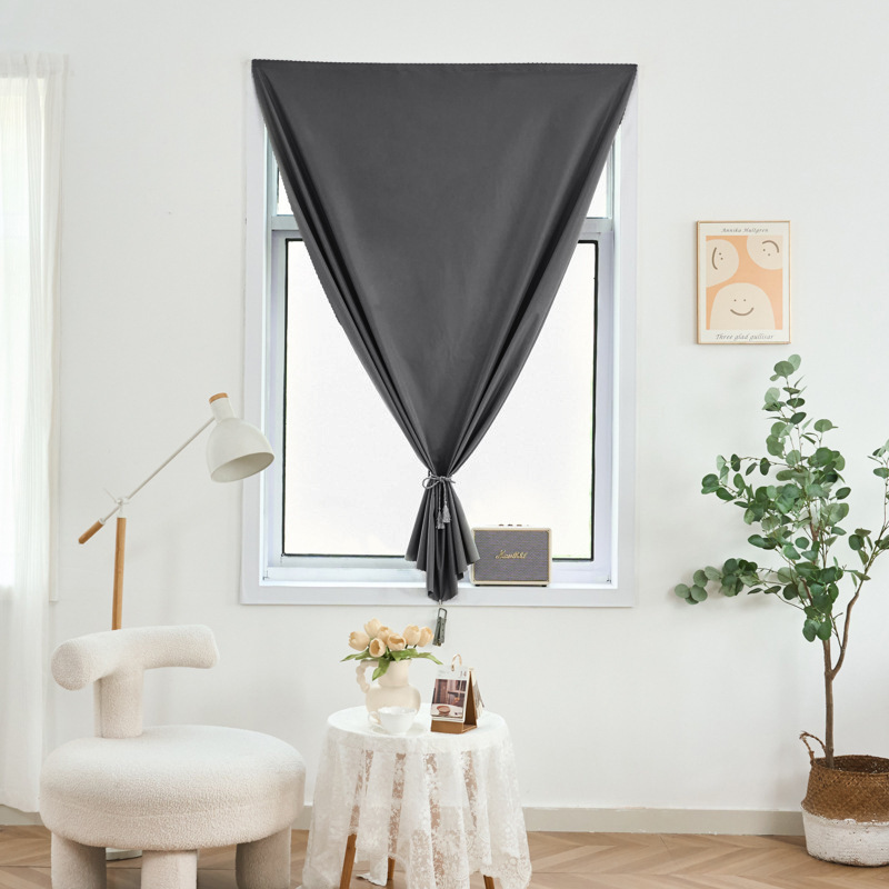 Full blackout curtains with no-drill adhesive tape, partition curtains for rental houses, self-adhesive short curtains for bedroom bay windows and small windows Full blackout curtains with no-drill adhesive tape, partition curtains for rental houses, self-adhesive short curtains for bedroom bay windows and small windows