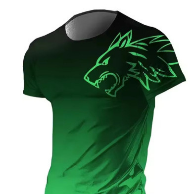 Men's Fitness Sportswear T-Shirt 2026 Summer Retro Men's 3D Printed Quick-Dry Gradient T-Shirt Animal Wolf Short-Sleeve Men's Fitness Sportswear T-Shirt 2026 Summer Retro Men's 3D Printed Quick-Dry Gradient T-Shirt Animal Wolf Short-Sleeve