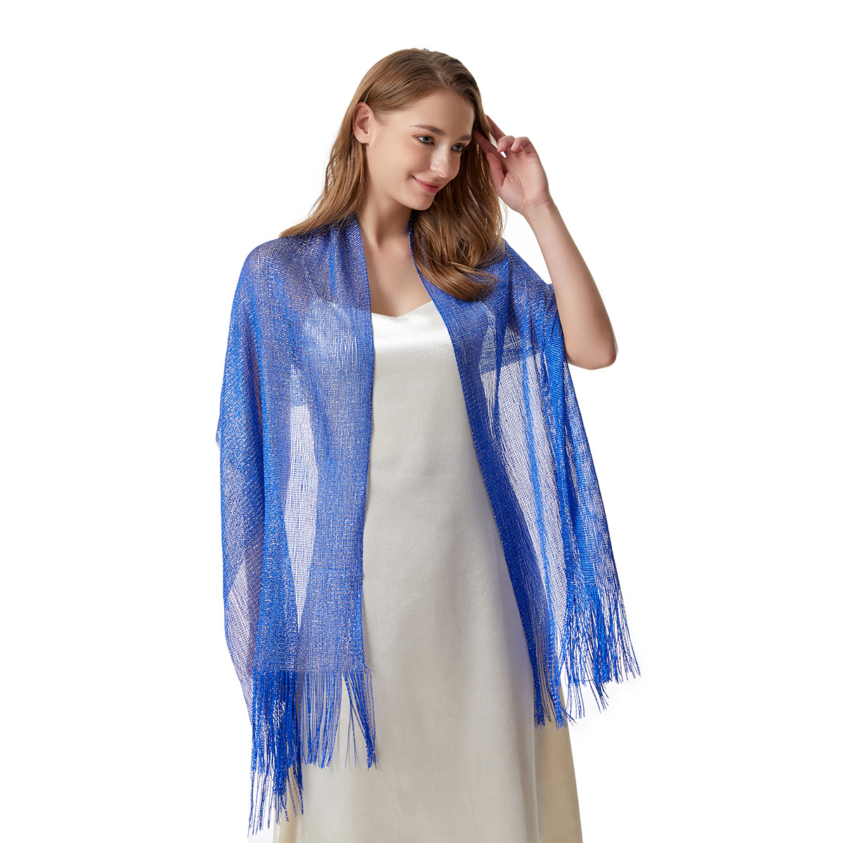 Women's Fashion Solid Color Polyester Tassel Shawls display picture 10