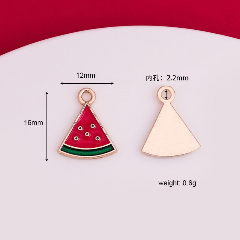 Accesorios de cereza de Manzana de Metal vegetal goteo aceite aleación llavero fruta pendientes pulsera pequeño colgante