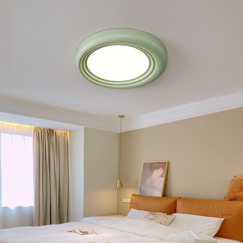 [Selección estricta] diseño de lámpara de techo de protección de ojos de espectro completo cálida y romántica lámpara de estudio personalidad de lámparas LED circulares