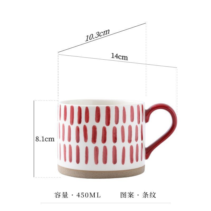 Taza de agua pintada a mano Taza de alto valor retro japonesa Taza de café de gres Taza de cerámica de gran capacidad Regalo de mano