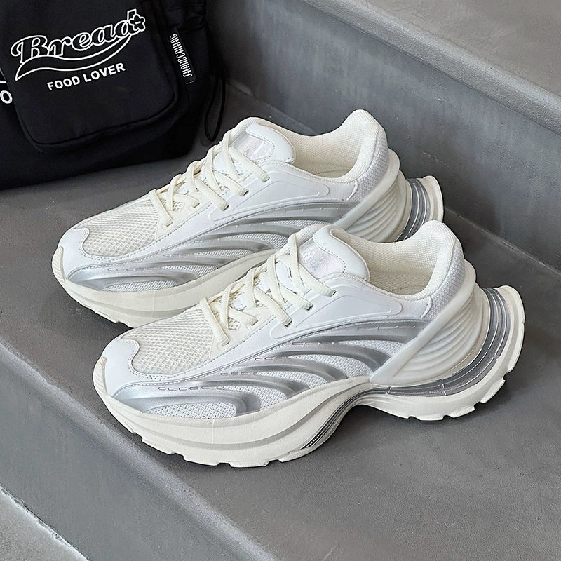 Мужские и женские высококачественные спортивные кроссовки 2025 весна новый стиль легкие дышащие повседневные кроссовки на толстой подошве с эффектом увеличения роста