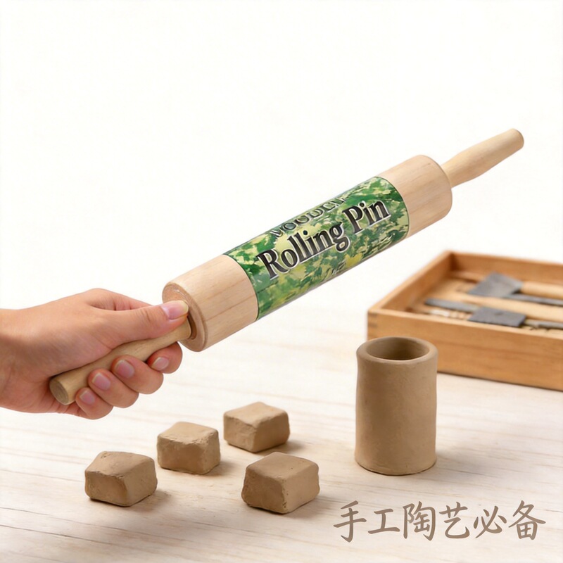 Ceramic Clay Rolling Stick Solid Wood Roller 360 ° Rotating Clay Molding Tool with Wooden Handle, Rolling Pin for Handmade Crafts. Ceramic Clay Rolling Stick Solid Wood Roller 360 ° Rotating Clay Molding Tool with Wooden Handle, Rolling Pin for Handmade Crafts.