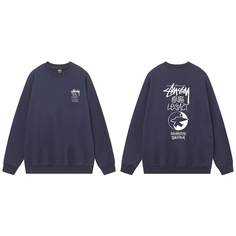 Stussy 斯图西秋冬美式卫衣男女经典字母印花黑8骰子长袖圆领外套|undefined