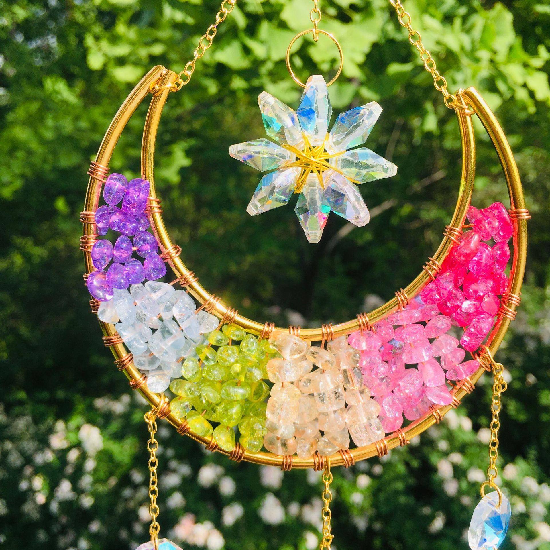 Pastorale Lune Cristal Naturel Pendentif display picture 1