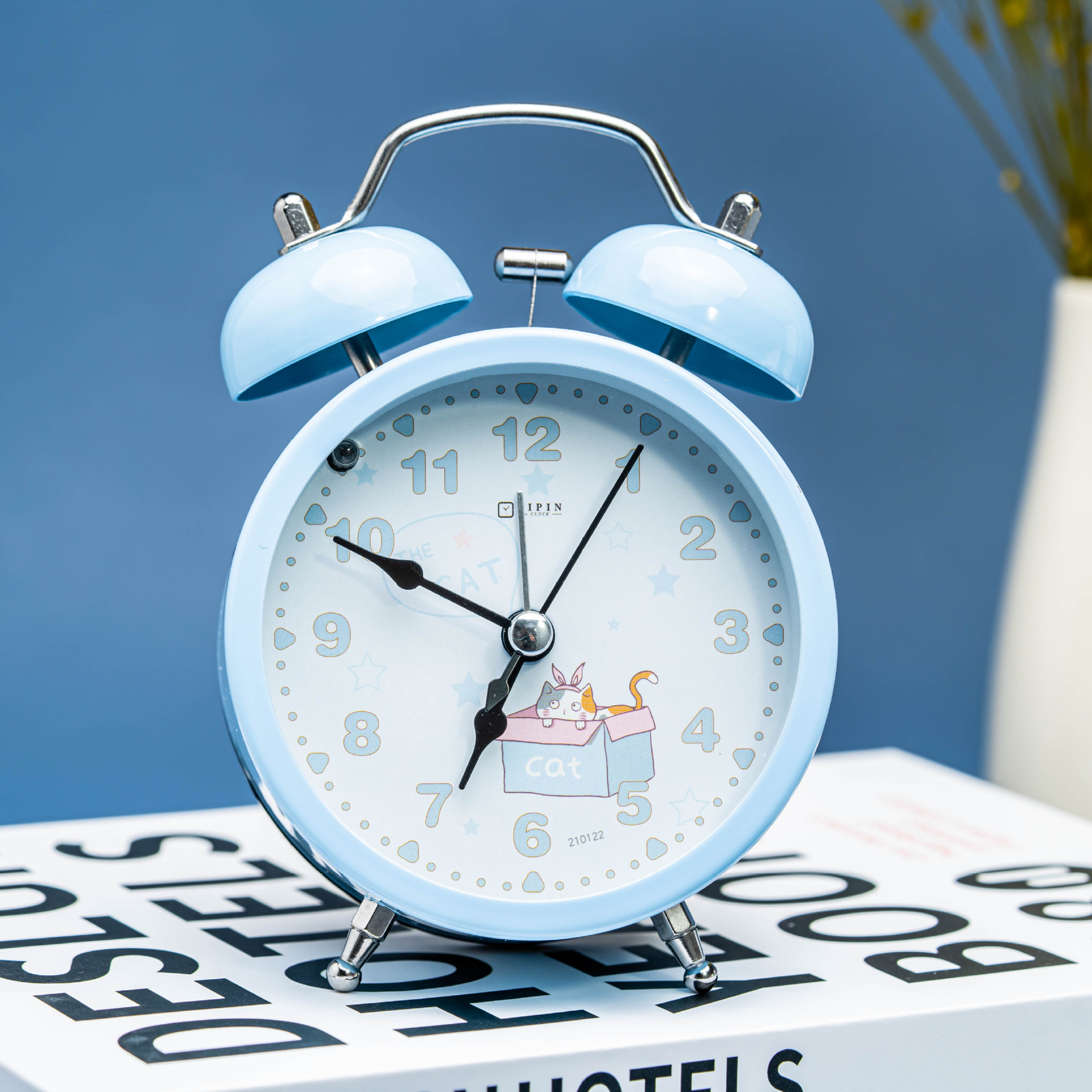 Reloj despertador de metal directo de fábrica estudiante despertar artefacto dormitorio mesita de noche reloj mudo reloj de mesa sonido súper fuerte