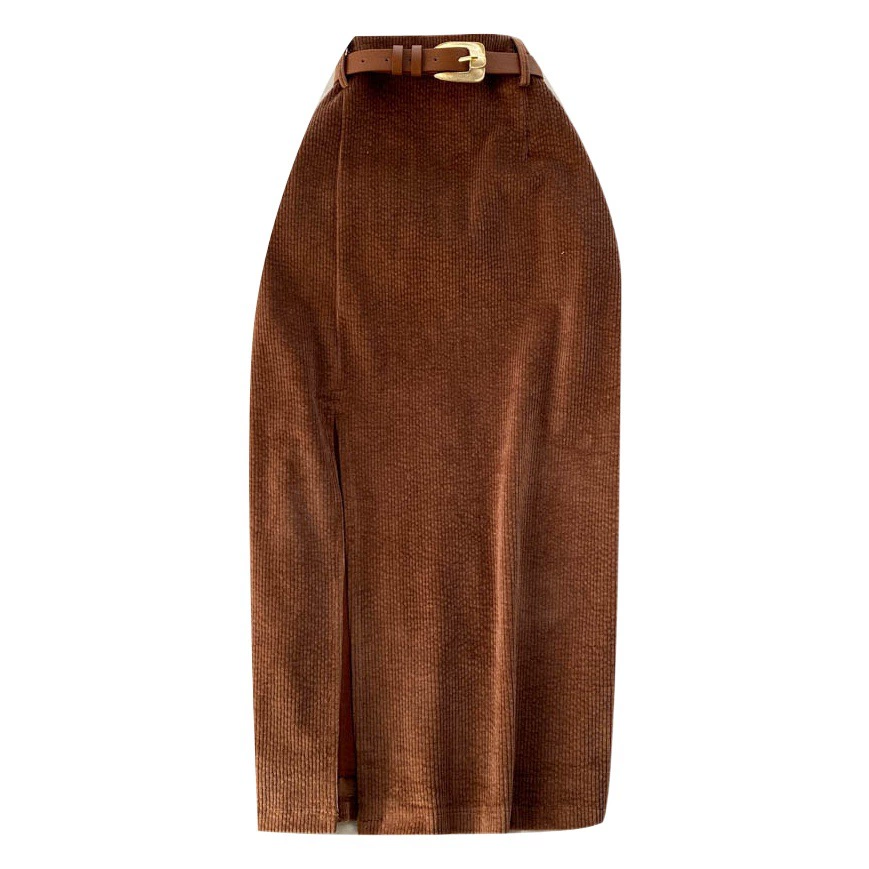 Ранняя осень в гонконгском стиле ретро юбка с разрезом зима со свитером средней длины Элегантная сумка на бедра в Корейском стиле с высокой талией для похудения