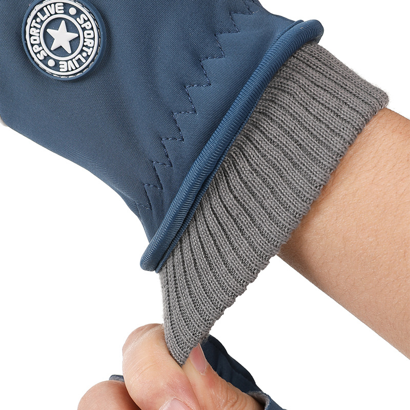 Esquí guantes de medio dedo para niños al aire libre de invierno nieve engrosada forrada de lana impermeable antideslizante guantes calientes