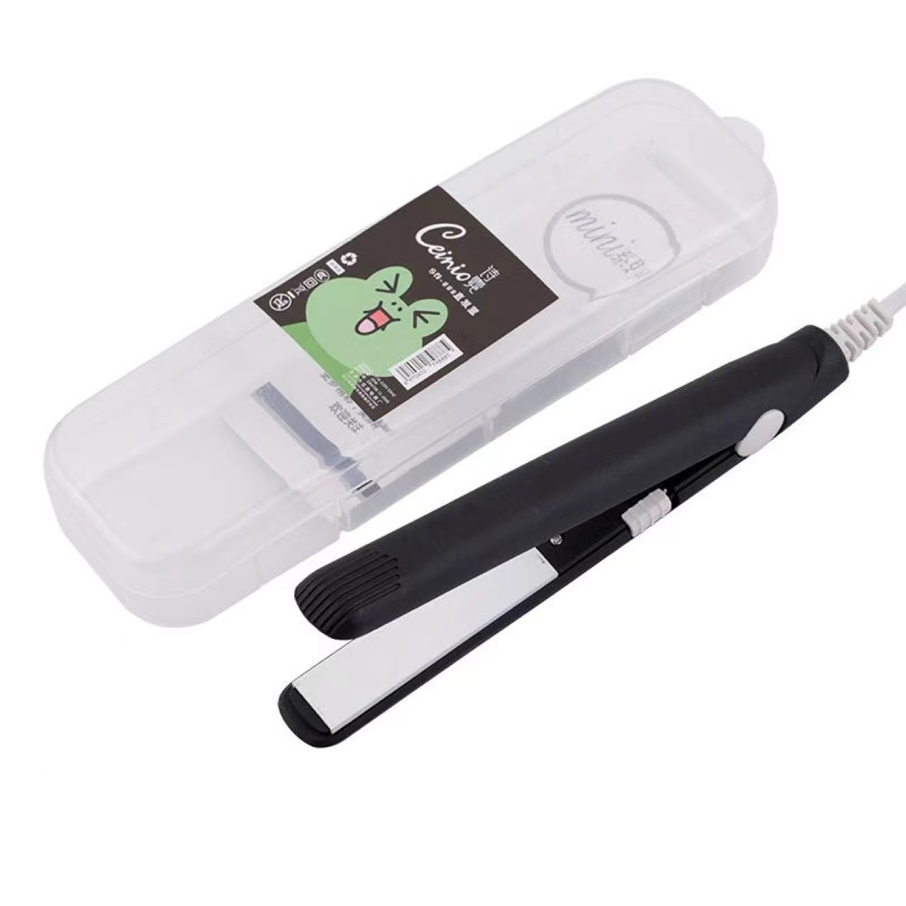 Mini plancha de pelo, barra rizadora, plancha de pelo férula de doble uso, flequillo, hebilla interna, máquina de sellado, férula, peluquería esponjosa image 13