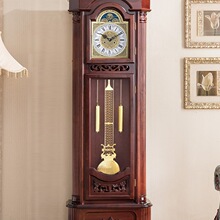 机械大摆钟欧式座钟立式中式钟表北美落地钟实木客厅大气古典立钟