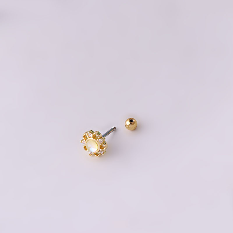 New 0.8MM titanium steel thin rod fashion geometric single ear bone studs