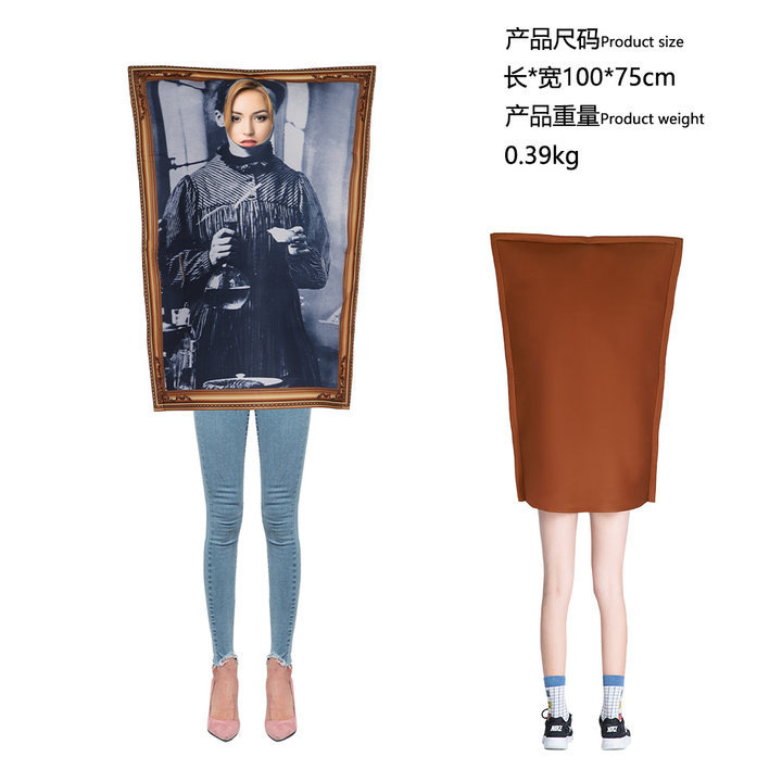 万圣节服饰蒙娜丽莎cos服壁画服饰校园活动表演服复合海绵连体衣|undefined