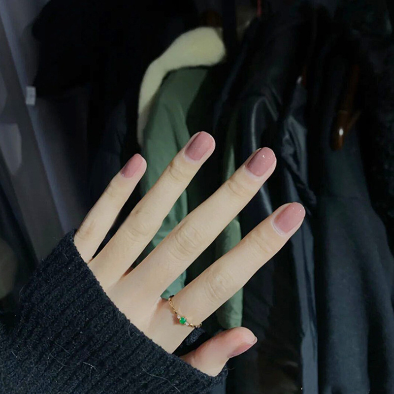 Pegatinas de uñas de hadas de color puro, uñas de color carne blanca, uñas de vestir, polvo desnudo terminado, 24 piezas, uñas de uñas simples