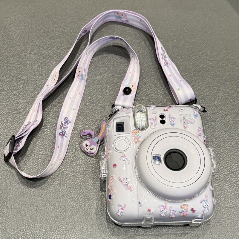 [Mini12 Transparent Case] Instax Crystal Case Se Polaroid Hard Shell Camera Protective Case Shell Chain