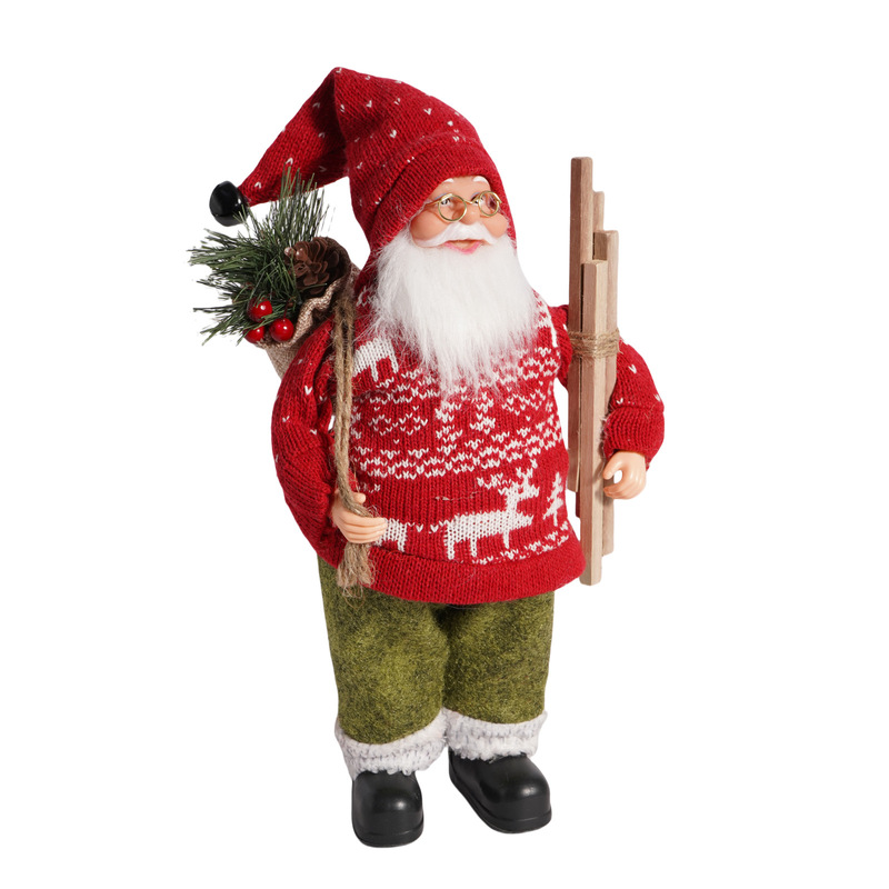 越境クリスマス新商品 プラスチック製サンタクロース人形 ショーウィンドウ装飾用品 12inch 立ち姿サンタクロース|undefined