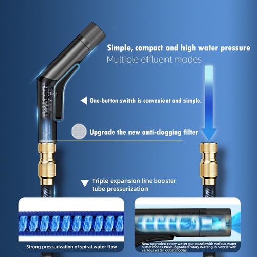 Upgraded High-Pressure Washing Gun, Home Use Telescopic Hose Set, Car Washing Magic Tool, Flower Watering Nozzle