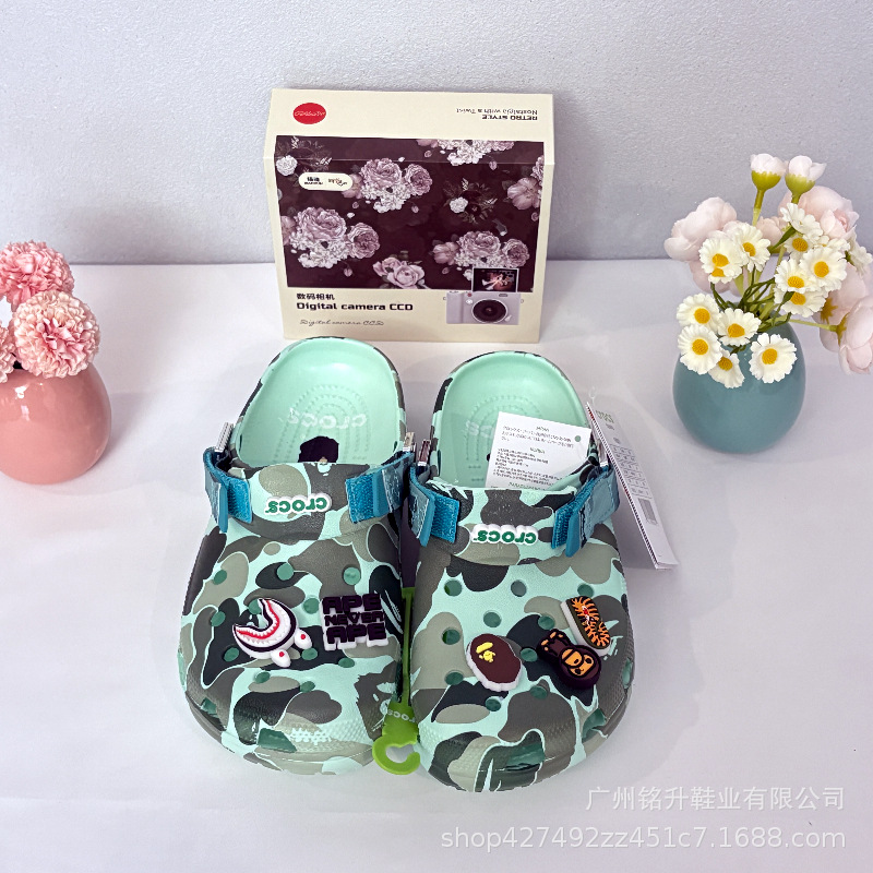Verano versátil zapatos agujeros Beep camuflaje antideslizante y respirable cabeza de mono camuflaje zapatillas al por mayor image 6