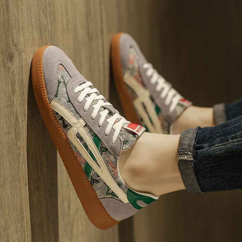 Autumn youth color-blocked lace-up shoes