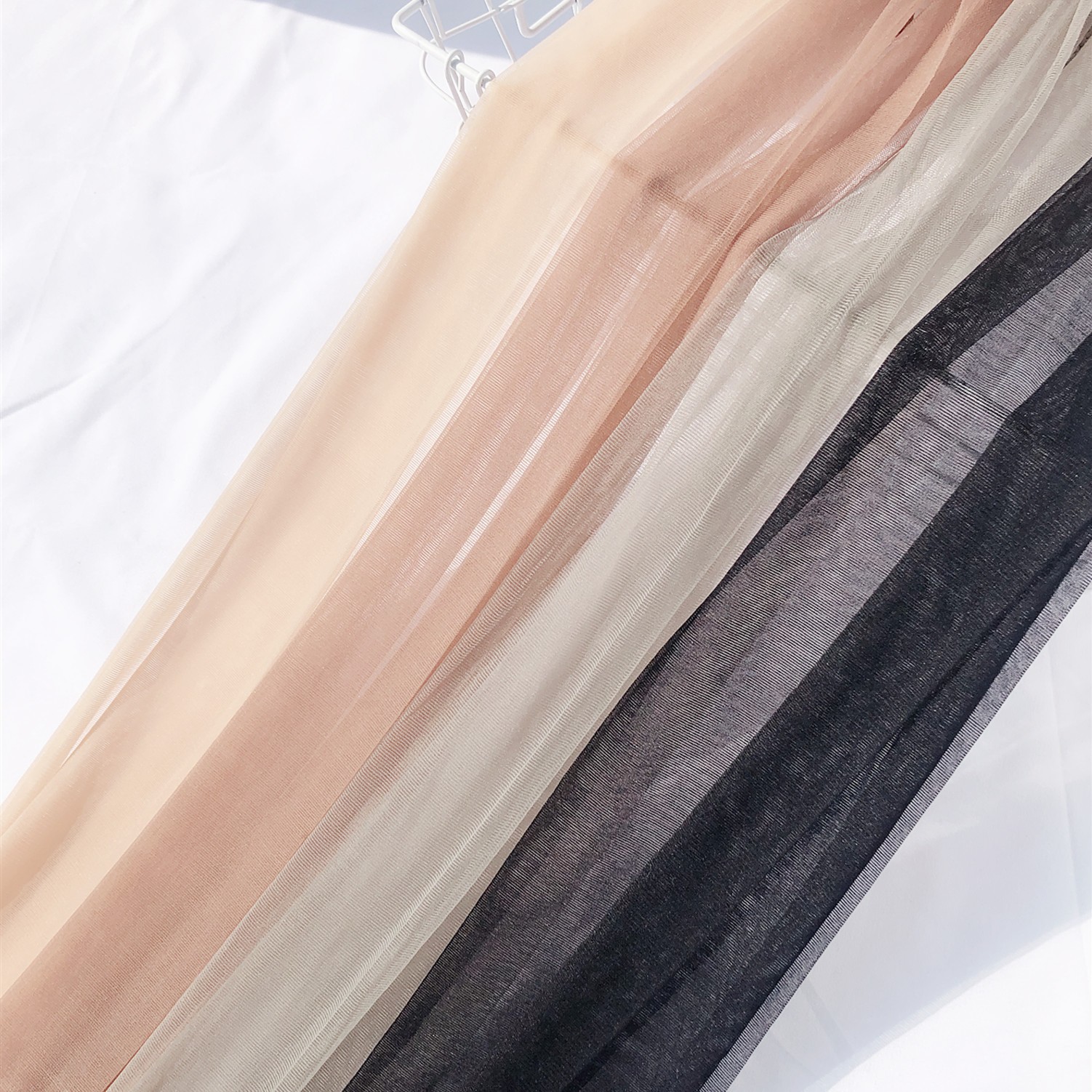 0D versión de alta transparencia seda negra verano entrepierna ultrafina de primera línea medias de color carne pantimedias invisibles sexy para mujer