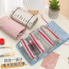 クロスボーダー折りたたみ収納バッグ旅行携帯化粧バッグ高颜値ins大容量分割化粧洗面バッグ
