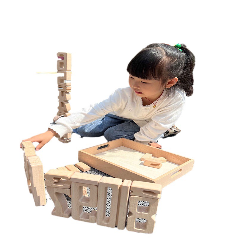 Kindergarten empalme Juguetes Decoración de pared variedad cuentas bloques de construcción Pared de madera para niños tablero de juego seta enchufe clavo