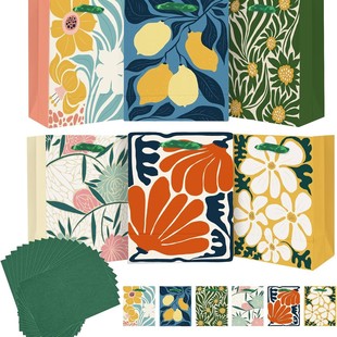 Amazon's Best-Selling 6 Designs of Paper Gift Bags Paper Gift Bags Retro Floral Satchel Paper Bags