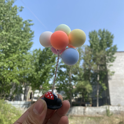 Factory direct sales soft clay colorful balloon car ornaments car decoration light clay confession balloon cake plug-in