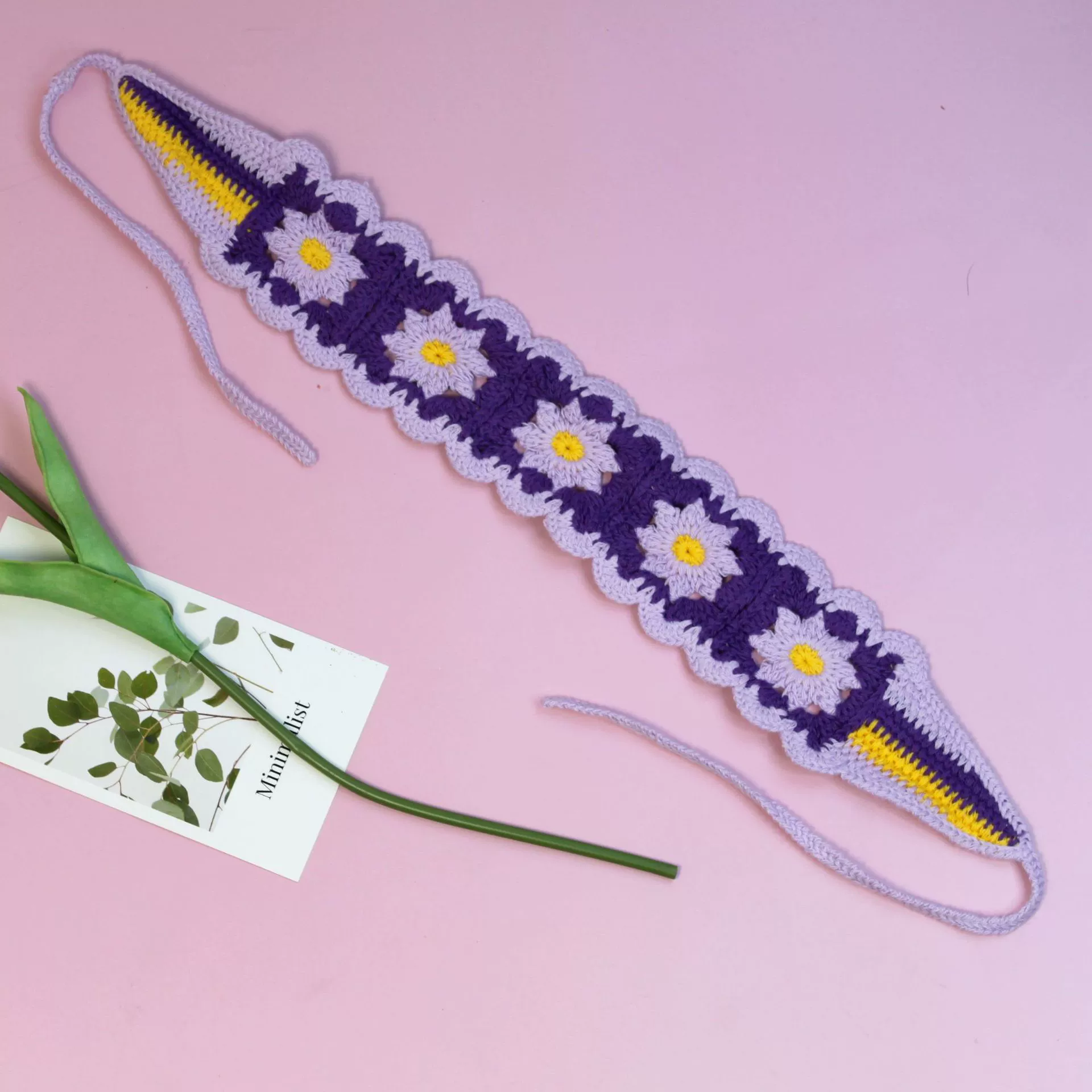 Этническая Crochet повязка на голову, тканое украшение для волос, регулируемая, яркий бохо-стиль