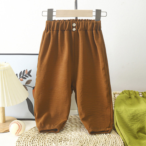 Summer Children's Mosquito-Proof Pants Breathable Thin Style Girls' All-match Loose Casual Pants Boys' Lantern Pants Capri Pants