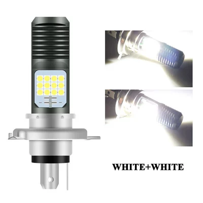 Motorcycle Headlight High-Brightness White and Yellow Led Motorcycle Electric Vehicle H6H4Ba20Dp15D Super Bright Waterproof High and Low Beam (Motorcycle headlights, headlights) - h4-white-white-1-piece