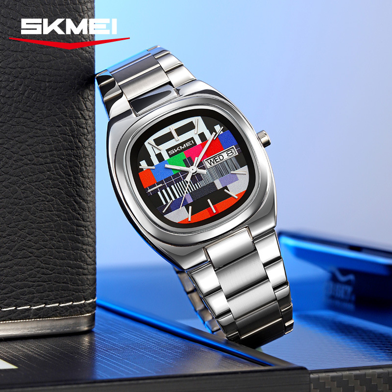 Momentos de belleza personales TV dial relojes de acero relojes de hombre doble calendario relojes de cuarzo personalizados transfronterizos mayoristas