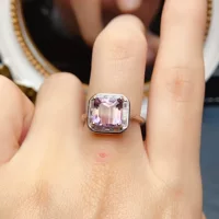 Новое кольцо из натурального аметринового серебра S925 с инкрустацией основного камня 8*8 мм, универсальное, популярное, популярное, женское ювелирное изделие в стиле оптом