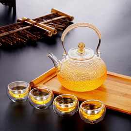 锤纹耐热玻璃提梁紫砂家用电陶炉烧水煮茶壶内胆泡茶壶提梁茶壶