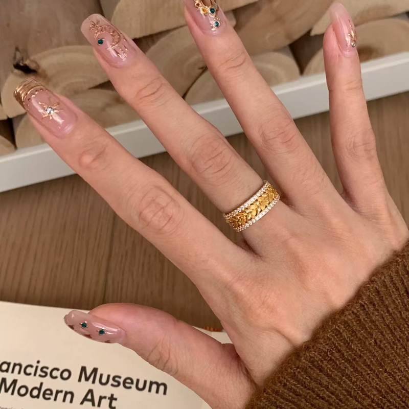 2025年の新型の爆発金の金色の麦の穂の指輪の女性の新型の軽豪華な大衆の独特な人差指の指輪の輪|undefined