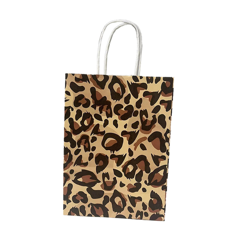 Amazon transfronterizo leopardo impresión serie moda bolsa de papel bolsa de regalo Portátil Bolsa de regalo exquisita bolsa de regalo en stock