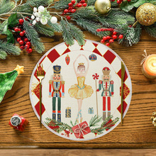 跨境热销圣诞节圆形餐垫亚麻印花餐桌垫圣诞节餐桌装饰布艺餐垫