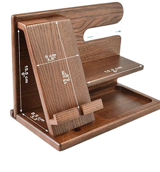 Llavero de madera soporte de la cartera reloj de los hombres regalo especial cumpleaños mesita de noche tableta billetera de almacenamiento