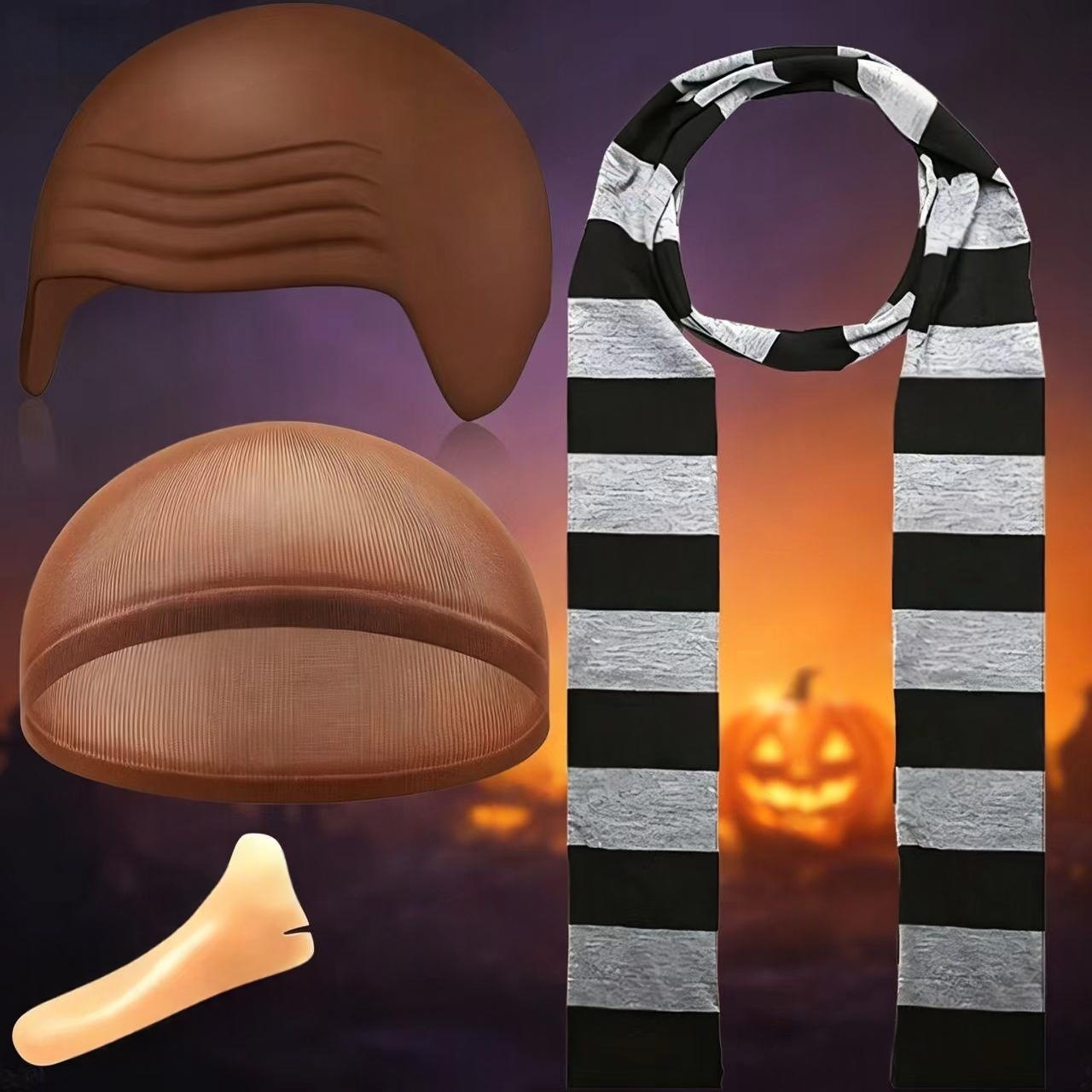 Fabricantes al por mayor orejas cortas de Halloween látex baldía cubierta de cabeza sin afeitar espectáculo de gala máscara cospla image 41