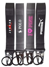 跨境运动男士亚马逊 汽车车标金属织带手腕带钥匙扣 通用钥匙链