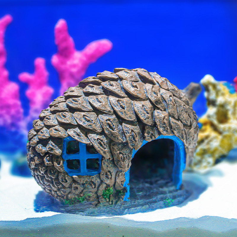 Adorno de Paisajismo para Peceras, Diseño de Piña, Escondite para Reptiles y Hámsteres, Decoración Personalizada para Acuarios, Éxito de Ventas en Xiaohongshu