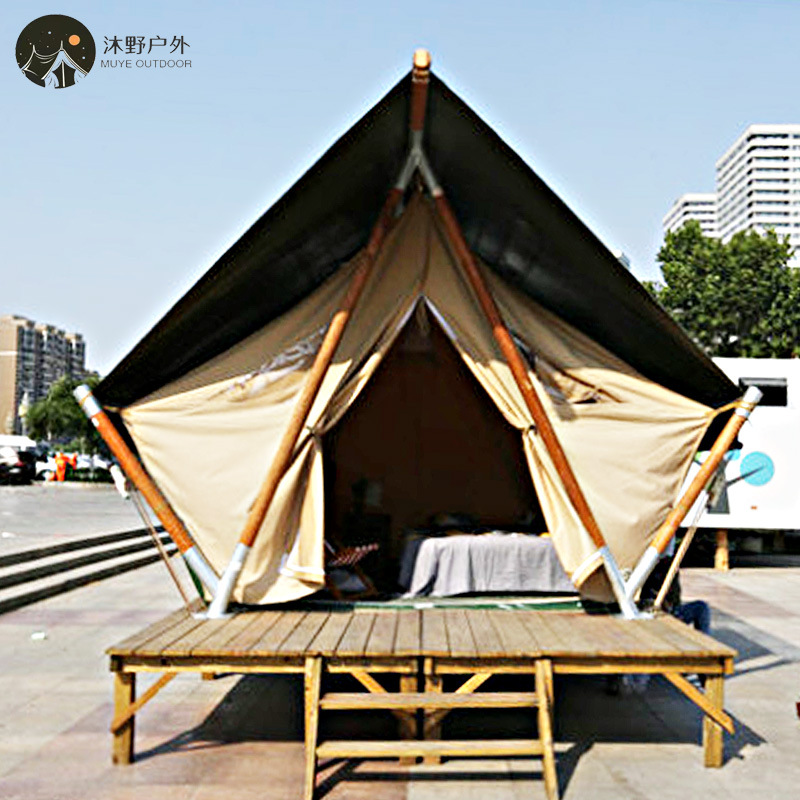 Muye camping al aire libre de lujo B & B Hotel tienda de madera Polo camping vacaciones luz lujo francés tienda Hotel